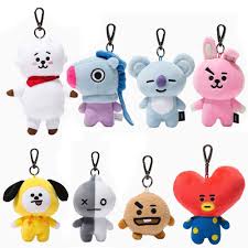 Kpop Soft Plush Keychain Dolls Key Ring Chimmy Cooky Mang Koya Stuff Toys Plush Dolls Dolls Unicorn Stuffed Animal Plush