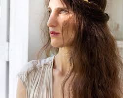 Crescent Moon Tiara: Burgundy Flower & Gold Leaf Wedding Headband