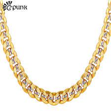 Homens Banhado A Ouro Curb Cubano Chain Link 9 Mm Estilo Hiphop Colar De Corrente Para Os Homens De Alta Gold Chains For Men Mens Chain Necklace Chains For Men
