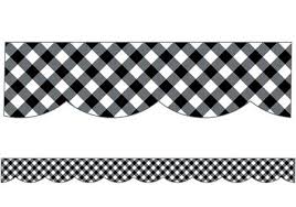 Black And White Gingham Border Woodland Whimsy Black White Gingham Scalloped Borders Other Walmart Com In 2020 Schoolgirl Style Classroom Accessories Buffalo Plaid Decor