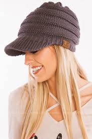 Brimmed Cc Beanie In Grey New Women Clothing Boutique Online Womens Clothing Fashion