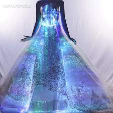 Glow In The Dark Wedding Dress Led Fiber Optic Bridal Wedding Gown Glowing Dress Dark Wedding Dress Light Up Dresses Bridal Dresses