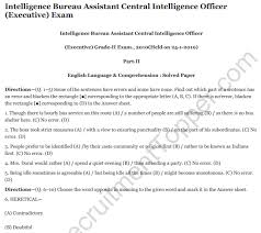 Ib Acio Previous Year Question Papers Pdf Download Recruitment Topper