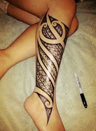 Love The Design Done By This Sharpie Leg Tattoos Women Polynesian Tattoos Women Tribal Tattoos