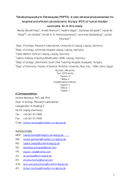 PDF) Tetrahydroporphyrin-Tetratosylat (THPTS): A near-infrared  photosensitizer for targeted and efficient photodynamic therapy (PDT) of  human bladder carcinoma. An in vitro study