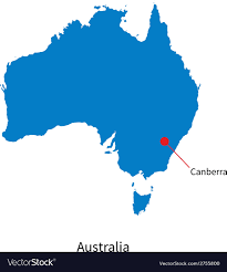 Capital Of Australia On Map Detailed Map Of Australia And Capital City Vector Image