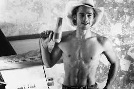 Brad Pitt in Thelma & Louise bare chested pose in cowboy hat 24X36 Poster
