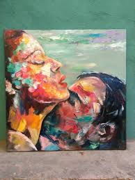 Beso De Pasion Arte Amor Pareja Arte Amor Historia Pintura Al Etsy In 2020 Art Painting Drawings
