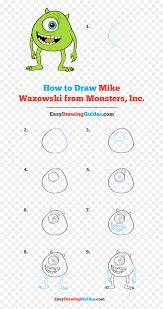 For the head draw a circle with a jaw rectangular jaw. How To Draw Mike Wazowski From Monsters Inc Easy Monsters Inc Drawing Hd Png Download Vhv