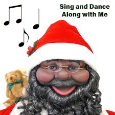 Fraser Hill Farm Life Size 58-in. Dancing African American Santa  Animatronic with Gift Sack