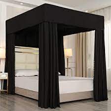 Here's how to hang this beautiful accessory to transform your bedroom into a sleep specialty bedding for canopy beds is available to complement the design of your home decor addition. Amazon Com Black Canopy Bed Curtains