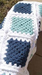 Crochet Afghan Blue Green And White Granny Square Granny Square Afghan Handmade Bla Crochet Square Patterns Crochet Blanket Border Crochet Blanket Patterns