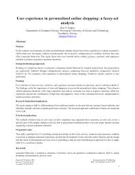 Pdf User Experience In Personalized Online Shopping A Fuzzy Set Analysis There are no huge crowds of people or tediously long queues.