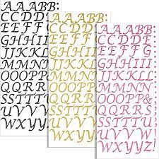 Recollections™ adhesive glitter chipboard alphabet, large $7.39 save 20% with code 20madebyyou page 1 of 10 prev page 1 of. Amazon Com 237 Pieces 3 Sheets Glitter Letter Stickers Cursive Letter Alphabet Stickers Self Adhesive Alphabet Stickers For Scrapbooking Paper Crafts Grad Cap Decoration Pink Black Gold