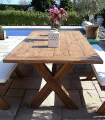 I started to realize that my diy outdoor dining table could possibly become a reality. 3m Reclaimed Teak Cross Leg Outdoor Dining Table Sustainable Furniture