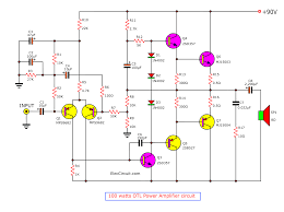 At the beginning of the amplification, a low pass testing the 50watt amplifier circuit. 100 Watts Otl Amplifier Circuit Using Transistor Eleccircuit