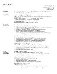 sample secondary teacher resume