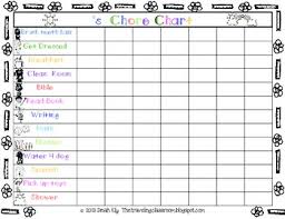 free chore charts and fill in the blank charts