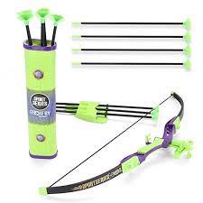 Exercise N Play Sport Series Archery Shooting Toy Green Bow Arrow Play Set Kids Shoulder Strapped Quiver 12 Suction Cup Arrows Archery Archery Set Green Bows