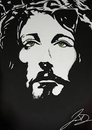 Black And White Picture Of Jesus Jesus Black And White Painting Image Google Search White Painting Black And White Painting Painting