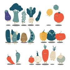 Download Various Organic Vegetable Cartoon Characters Vector Set For Free Vegetable Cartoon Fruit Cartoon Free Illustrations