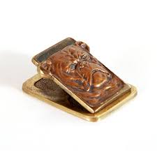 Metal dining room table and chairs victorian bulldog vs english bulldog. Antique Victorian Bulldog Figural Brass Paper Clip Binder By Judd Chairish