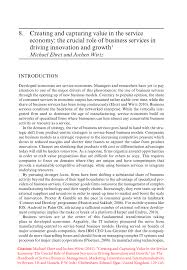 Pdf Creating And Capturing Value In The Service Economy The Crucial Role Of Business Services In Driving Innovation And Growth