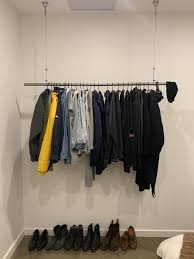 The hanging laundry rack can be installed using a drill by itself, however, we recommend an experienced builder installs the hanging laundry rack as you will. Industrial Clothes Rack Hanging Clothes Racks Clothing Rack Hanging Clothes
