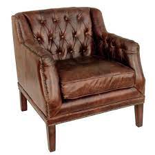 cigar leather tufted henry chair leather armchair leather chair tufted leather chair
