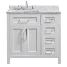 Home Decorators Collection Riverdale 36 In W X 21 In D Vanity In White With A Carrara Marble Vanity Top In White With White Sink Riverdale 36w The Home Depo In 2020