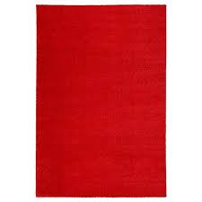 Langsted Tapis Poils Ras Rouge Ikea Rug Tapis Ikea