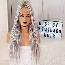 Braided Wig Cornrow White Platinum Blonde Braidwig Etsy Braids Wig Cornrows Wigs