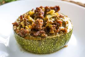 French Stuffed Baked Round Zucchini Shine Little House Recipe In 2020 Zucchini Honey Glazed Carrots Fruit Recipes