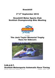 Knockhill 3rd/4th September 2016 Knockhill Motor Sports Club Scottish  Championship Bike Meeting The Jock Taylor Memorial Trophy