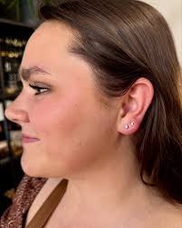 Super cute sister ear piercings. We did first and seconds for Callie and  seconds for Riley! Such a fun time!