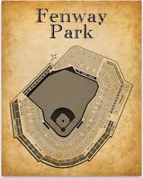 Fenway Park Baseball Stadium Seating Chart 11x14 Unframed Art Print Great Sports Bar Decor And Gift Under 15 For Baseball Fans