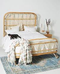 Middle of 20th century vintage baby/dolls brown wicker bed&stand hoodie,mattress. The Best Affordable Boho Beds And Headboards Rattan And Wood Posh Pennies