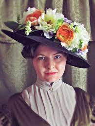 Hat Trick Instant Edwardian Glamour Using A Wreath And Wide Straw Hat Edwardian Hat Straw Hat Girl With Hat