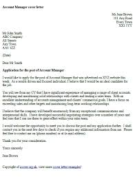 Account Manager Cover Letter Example Icover Org Uk