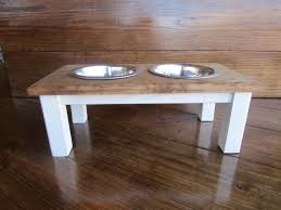 Farm Table Dog Bowl Stand Dog Bowl Holder Country Table Dog Bowl Stand Medium Sized Dog Bowl Stand Special Walnut Dog Bowl Stand Dog Bowls Dog Bowl Holder