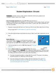 Calculate voltages, resistance, and current across each component using ohm's law and the equivalent resistance. Circuitsse Name Damari Scott Date Student Exploration Circuits Vocabulary Ammeter Circuit Current Electron Ohmmeter Ohms Law Parallel Circuit Course Hero