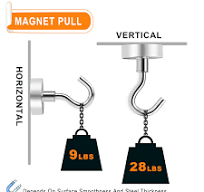 Amazon.com: MIKEDE Magnetic Hooks, 28Lbs+ Strong Magnetic Hooks Heavy Duty  for Cruise Cabins, Super Hanging Hooks Neodymium Magnets with Hook for ...