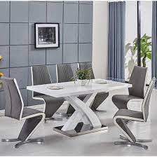 Axara Extendable Small Dining Table White Gloss And 4 Gia Chairs Furniture In Fashion Small Dining Table Dining Table Design Modern Dining Table Marble