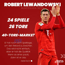 Robert lewandowski, 32, aus polen fc bayern münchen, seit 2014 mittelstürmer marktwert: Knackt Lewandowski Die 40 Tore Marke Ein Blick Auf Die Bilanz Und In Die Glaskugel