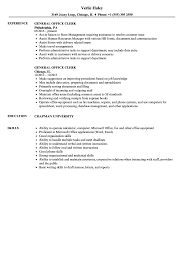 General Office Clerk Resume Samples Velvet Jobs