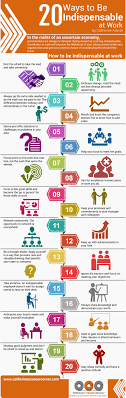 Share Knowledge Embrace Change And More 20 Ways To Be Indispensable At Work Infographic Officetips Work Infographic Career Advice Job Hunting