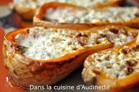 Butternut Farcie Aux Lardons Et Au Chevre Dans La Cuisine D Audinette Butternut Farcie Frite De Patate Douce Recettes De Cuisine