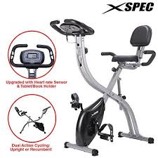 Xspec Upgraded Dual Recumbent Upright Indoor Cycling Foldable Exercise Bike Biking Workout Upright Exercise Bike Foldable Exercise Bike