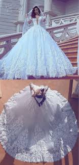 Long Sleeve Wedding Dresses V Neck Ball Gown Long Train Elegant Luxury Big Bridal Gown Jkw378 Ball Gowns Wedding Ball Gown Wedding Dress Wedding Dresses Lace