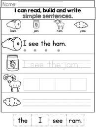 Cvc Sentences Worksheets Read Trace And Write Simple Sentences Worksheets Simple Sentences Simple Sentences Worksheet Sentences